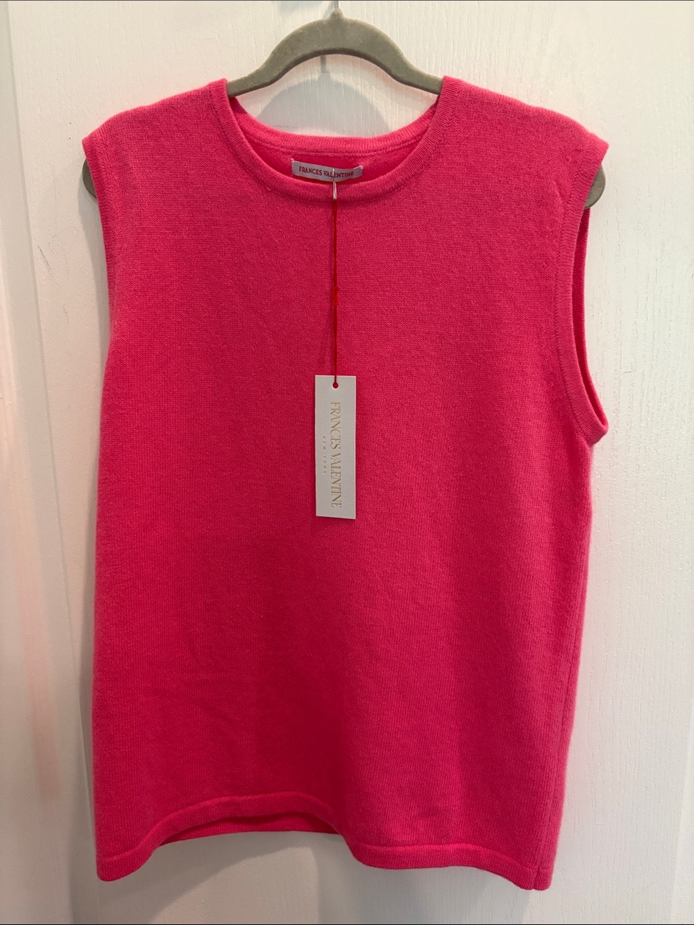 Frances Valentine Sleeveless Knit Shell in Vibrant Pink Size XS